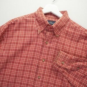 Brooks‎ Brothers 346 Mens Medium Non-Iron Cotton Plaid Button Down Shirt Orange